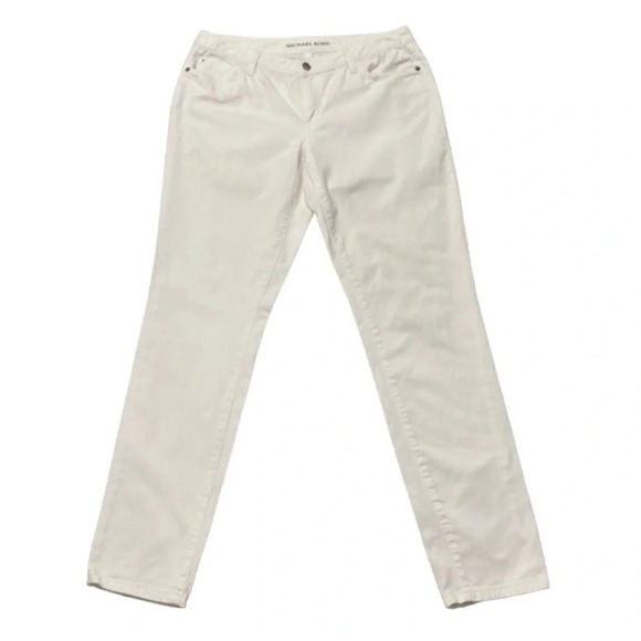 Michael Kors Women's White Straight Leg Mid Rise Denim Jeans Size 8 - Picture 1 of 6